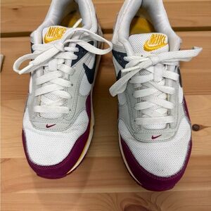 Nike White Sneakers with Purple Tongue & Yellow Insole